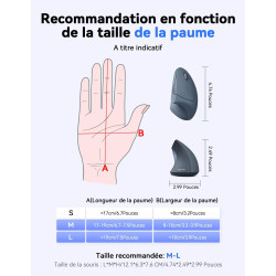 TECKNET Souris Verticale, 4800 DPI Souris sans Fil Ergonomique, Protège Le Bras, Souris sans Fil 6 Boutons pour PC, Ordinateur P