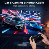 CABNEER Câble Ethernet 2M 2 Pièces, RJ45 Cat 8 Câble Réseau 40Gbps 2000MHz Haut Débit Câble, Nylon Tressé Double Blindage LAN Câ