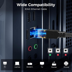 CABNEER Câble Ethernet 2M 2 Pièces, RJ45 Cat 8 Câble Réseau 40Gbps 2000MHz Haut Débit Câble, Nylon Tressé Double Blindage LAN Câ