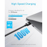 Anker Câble USB C vers USB C, 100W 333 Câble usb c Charge Rapide, pour iPhone 17/16/15Pro/17Plus/17ProMax MacBook Pro 2024, iPad