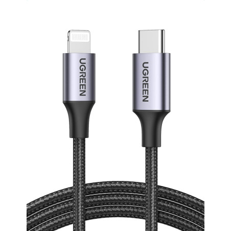 Uvert câble lightning vers usb c mfi certifié nylon tressé chargeur iphone rapide compatible avec iphone 14 plus pro max 13 12 1