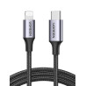 Uvert câble lightning vers usb c mfi certifié nylon tressé chargeur iphone rapide compatible avec iphone 14 plus pro max 13 12 1