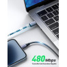 Uvert câble lightning vers usb c mfi certifié nylon tressé chargeur iphone rapide compatible avec iphone 14 plus pro max 13 12 1