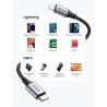 Uvert câble lightning vers usb c mfi certifié nylon tressé chargeur iphone rapide compatible avec iphone 14 plus pro max 13 12 1