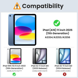 MoKo Coque pour iPad (A16) 11e Génération 11Pouces 2025, iPad 10e Gén 10,9" 2022, Étui avec Coque Arrière en TPU Souple à Rabat 