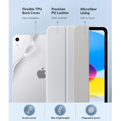 MoKo Coque pour iPad (A16) 11e Génération 11Pouces 2025, iPad 10e Gén 10,9" 2022, Étui avec Coque Arrière en TPU Souple à Rabat 