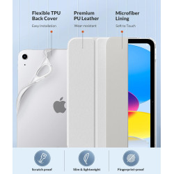 MoKo Coque pour iPad (A16) 11e Génération 11Pouces 2025, iPad 10e Gén 10,9" 2022,Étui avec Coque Arrière en TPU Souple à Rabat a