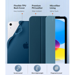 MoKo Coque pour iPad (A16) 11e Génération 11Pouces 2025, iPad 10e Gén 10,9" 2022, Étui avec Coque Arrière en TPU Souple à Rabat 