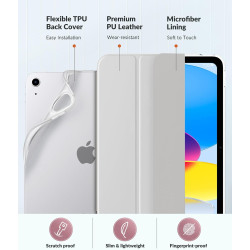 MoKo Coque pour iPad (A16) 11e Génération 11Pouces 2025, iPad 10e Gén 10,9" 2022, Étui avec Coque Arrière en TPU Souple à Rabat 