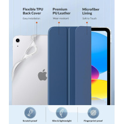 MoKo Coque pour iPad (A16) 11e Génération 11Pouces 2025, iPad 10e Gén 10,9" 2022, Étui avec Coque Arrière en TPU Souple à Rabat 