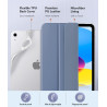 MoKo Coque pour iPad (A16) 11e Gén 11" 2025, iPad 10e Gén 10,9" 2022, Étui avec Coque Arrière en TPU Souple à Rabat avec Support