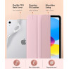 MoKo Coque pour iPad (A16) 11e Gén 11" 2025, iPad 10e Gén 10,9" 2022, Étui avec Coque Arrière en TPU Souple à Rabat avec Support