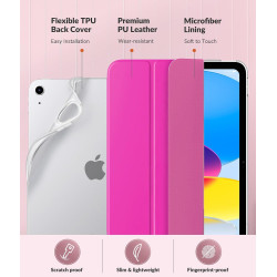 MoKo Coque pour iPad (A16) 11e Gén 11" 2025, iPad 10e Gén 10,9" 2022, Étui avec Coque Arrière en TPU Souple à Rabat avec Support