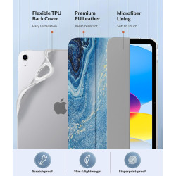 MoKo Coque pour iPad (A16) 11e Gén 11" 2025, iPad 10e Gén 10,9" 2022, Étui avec Coque Arrière en TPU Souple à Rabat avec Support