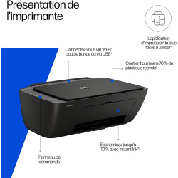 HP DeskJet 2920, 89F97B, Imprimante Multifonction, Jet d’Encre A4 Couleur, Recto/Verso Manuel, 7,5 ppm, Wi-FI, 3 Mois d'InstantI