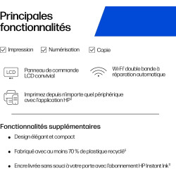 HP DeskJet 2920, 89F97B, Imprimante Multifonction, Jet d’Encre A4 Couleur, Recto/Verso Manuel, 7,5 ppm, Wi-FI, 3 Mois d'InstantI