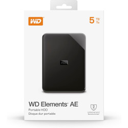 WD Elements AE 5 to Disque Dur Portable Externe, SuperSpeed USB 3.2 Gen 1/USB 3.0, Capacité Accrue prête à l’Emploi, Formaté pou
