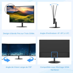 Minifire Écran PC 22 Pouces FHD (1920 x 1080), 120Hz, 107% sRGB, Mode Faible lumière Bleue, Angle de Vision de 178°, Design de M