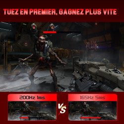 Minifire Écran Gaming 24.5″ IPS 200Hz – Écran Gamer FHD (1920×1080), 1ms, 120% sRGB, HDR10, Adaptive-Sync, HDMI/DisplayPort, VES
