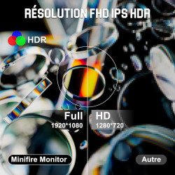 Minifire Écran Gaming 24.5″ IPS 200Hz – Écran Gamer FHD (1920×1080), 1ms, 120% sRGB, HDR10, Adaptive-Sync, HDMI/DisplayPort, VES