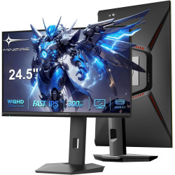 Minifire Écran Gaming 24.5 Pouces,300Hz/240Hz, QHD (2560 * 1440) réglable en Hauteur, MPRT 1ms avec Panneau Fast IPS 10 Bits, sR
