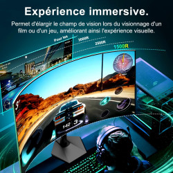 Minifire Écran PC Incurvé 27 Pouces 120Hz - Panneau VA 1500R Full HD (1920 x 1080p), Temps de Réponse MPRT 1ms, sRGB 110%, Filtr
