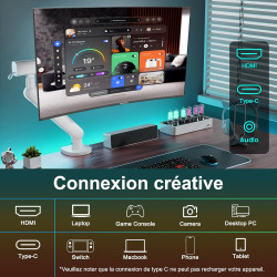 Minifire Écran PC Incurvé 27 Pouces 120Hz - Panneau VA 1500R Full HD (1920 x 1080p), Temps de Réponse MPRT 1ms, sRGB 110%, Filtr