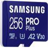 Samsung Carte mémoire microSDXC Pro Plus, Interface UHS-I, 256 Go, Vitesse de Lecture jusqu'à 180 Mo/s, capturez Le Moment comme