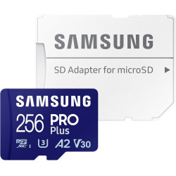 Samsung Carte mémoire microSDXC Pro Plus, Interface UHS-I, 256 Go, Vitesse de Lecture jusqu'à 180 Mo/s, capturez Le Moment comme