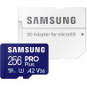 Samsung Carte mémoire microSDXC Pro Plus, Interface UHS-I, 256 Go, Vitesse de Lecture jusqu'à 180 Mo/s, capturez Le Moment comme
