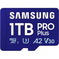 Samsung Carte Mémoire MicroSDXC, PRO Plus MB-MD1T0SA/EU, 1 To, Vitesse de Lecture jusqu’à 180 Mo/s