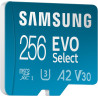 Samsung Carte mémoire microSDXC, Evo Select MB-ME256SA/EU, 256 Go, vitesse de lecture 160 Mo/s¹, fournie avec adaptateur SD