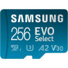 Samsung Carte mémoire microSDXC, Evo Select MB-ME256SA/EU, 256 Go, vitesse de lecture 160 Mo/s¹, fournie avec adaptateur SD