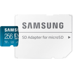 Samsung Carte mémoire microSDXC, Evo Select MB-ME256SA/EU, 256 Go, vitesse de lecture 160 Mo/s¹, fournie avec adaptateur SD