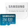 Samsung Carte mémoire microSDXC, Evo Select MB-ME256SA/EU, 256 Go, vitesse de lecture 160 Mo/s¹, fournie avec adaptateur SD