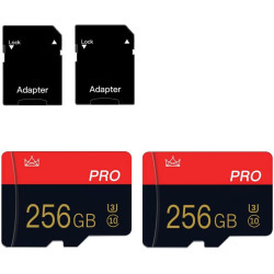 Carte Mémoire 256GB, Class 10 Micro Memory Carte avec Adaptateur SD, Haute Vitesse pour Smartphone, Drone, Tablette, Nintendo Sw