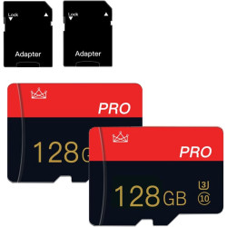 Carte Mémoire 128GB, Class 10 Micro Memory Carte avec Adaptateur SD, Haute Vitesse pour Smartphone, Drone, Tablette, Nintendo Sw