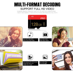 Carte Mémoire 128GB, Class 10 Micro Memory Carte avec Adaptateur SD, Haute Vitesse pour Smartphone, Drone, Tablette, Nintendo Sw