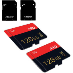 Carte Mémoire 128GB, Class 10 Micro Memory Carte avec Adaptateur SD, Haute Vitesse pour Smartphone, Drone, Tablette, Nintendo Sw