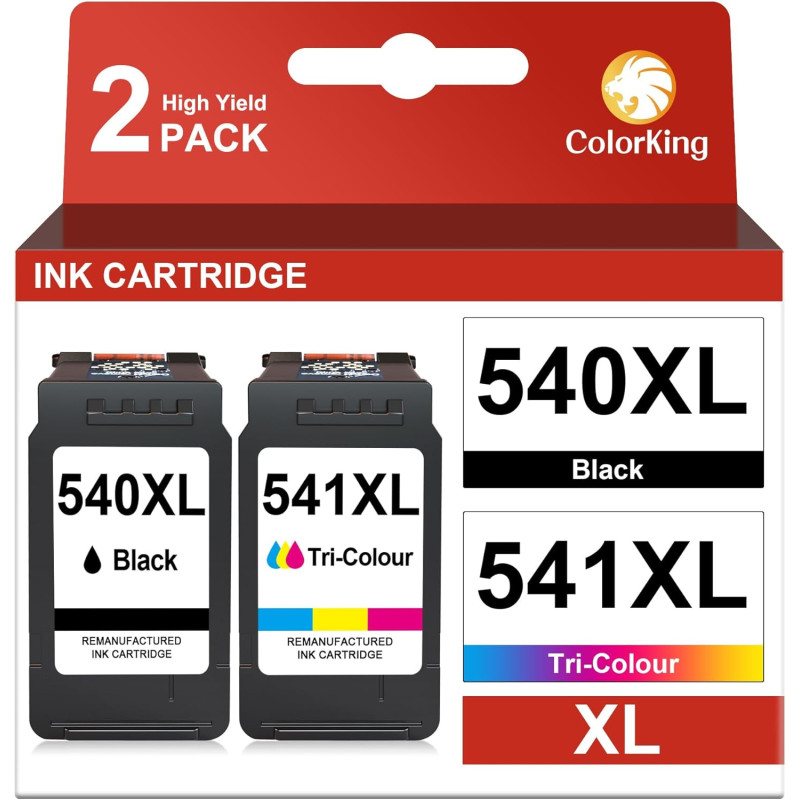 ColorKing 540XL 541XL Cartouches d'encre Compatibles pour Cartouche Canon 540 541 XL pour PIXMA MG3650s TS5150 TS5151 MG3550 MG3