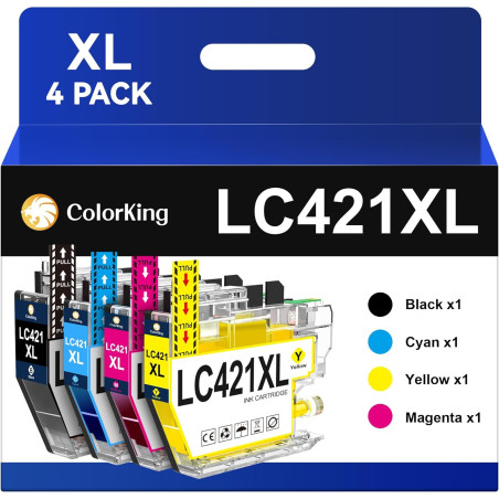 ColorKing LC421XL LC421 Compatible pour Brother LC421 XL LC421VAL pour Brother MFC-J1010DW DCP-J1050DW DCP-J1140DW DCP-J1800DW M