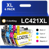 ColorKing LC421XL LC421 Compatible pour Brother LC421 XL LC421VAL pour Brother MFC-J1010DW DCP-J1050DW DCP-J1140DW DCP-J1800DW M
