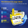 ColorKing LC421XL LC421 Compatible pour Brother LC421 XL LC421VAL pour Brother MFC-J1010DW DCP-J1050DW DCP-J1140DW DCP-J1800DW M