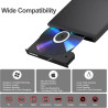 Lecteur CD Externe USB 3.0 et Type-C Portable CD/DVD +/-RW Graveur DVD Externe, Ultra Mince Lecteur DVD Externe pour PC Laptop D