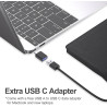Lecteur CD Externe USB 3.0 et Type-C Portable CD/DVD +/-RW Graveur DVD Externe, Ultra Mince Lecteur DVD Externe pour PC Laptop D