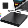 Graveur DVD Externe USB 3.0 Type-C, Plug and Play CD/DVD +/-RW Drive, Mince Lecteur CD DVD Externe pour PC Portable de Bureau iM