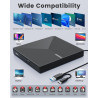 Graveur DVD Externe USB 3.0 Type-C, Plug and Play CD/DVD +/-RW Drive, Mince Lecteur CD DVD Externe pour PC Portable de Bureau iM
