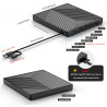 Lecteur CD DVD Externe pour PC, USB 3.0 et Type-C CD/DVD +/-RW Graveur Enregistreur, Mince Graveur DVD Externe pour PC Laptop De