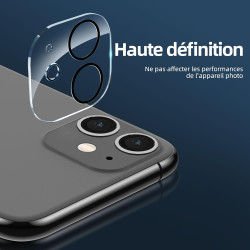 NEW'C Lot de 4, 2 x Verre Trempé pour iPhone 11 et 2 x Protection Caméra Arrière -sans Bulles d'air -Ultra Résistant - Dureté 9H
