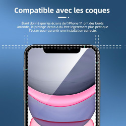 NEW'C Lot de 4, 2 x Verre Trempé pour iPhone 11 et 2 x Protection Caméra Arrière -sans Bulles d'air -Ultra Résistant - Dureté 9H